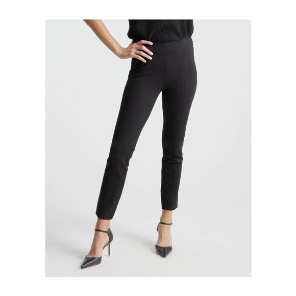 Women's Ultra Stretch Ponte Pintuck Black Ankle Pants XL by Quince. 27” inseam. - Picture 2 of 6